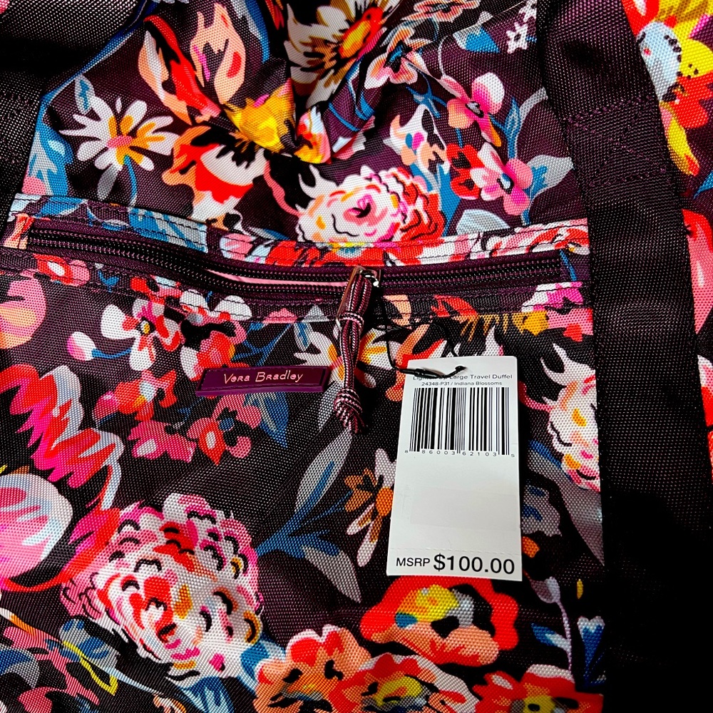Vera Bradley Indiana blossom duffel bag